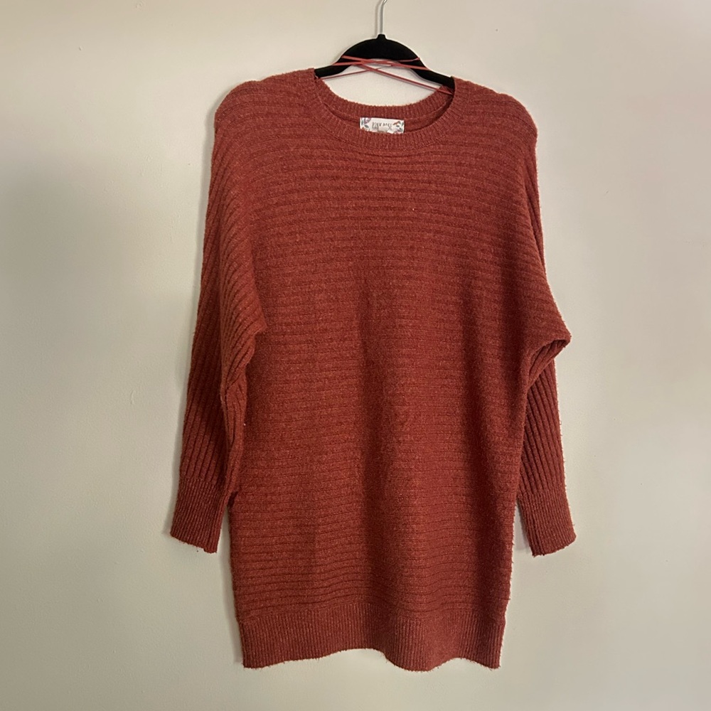 Pink Rose Rust Sweater Dress
